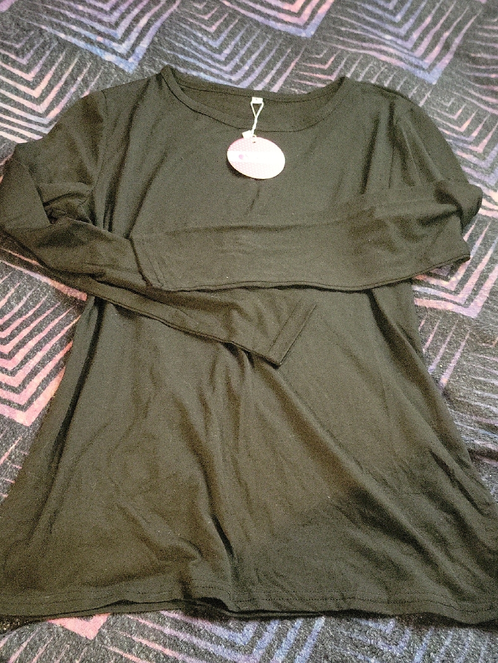 Black Long Sleeve Women's Top - Classic Crewneck
